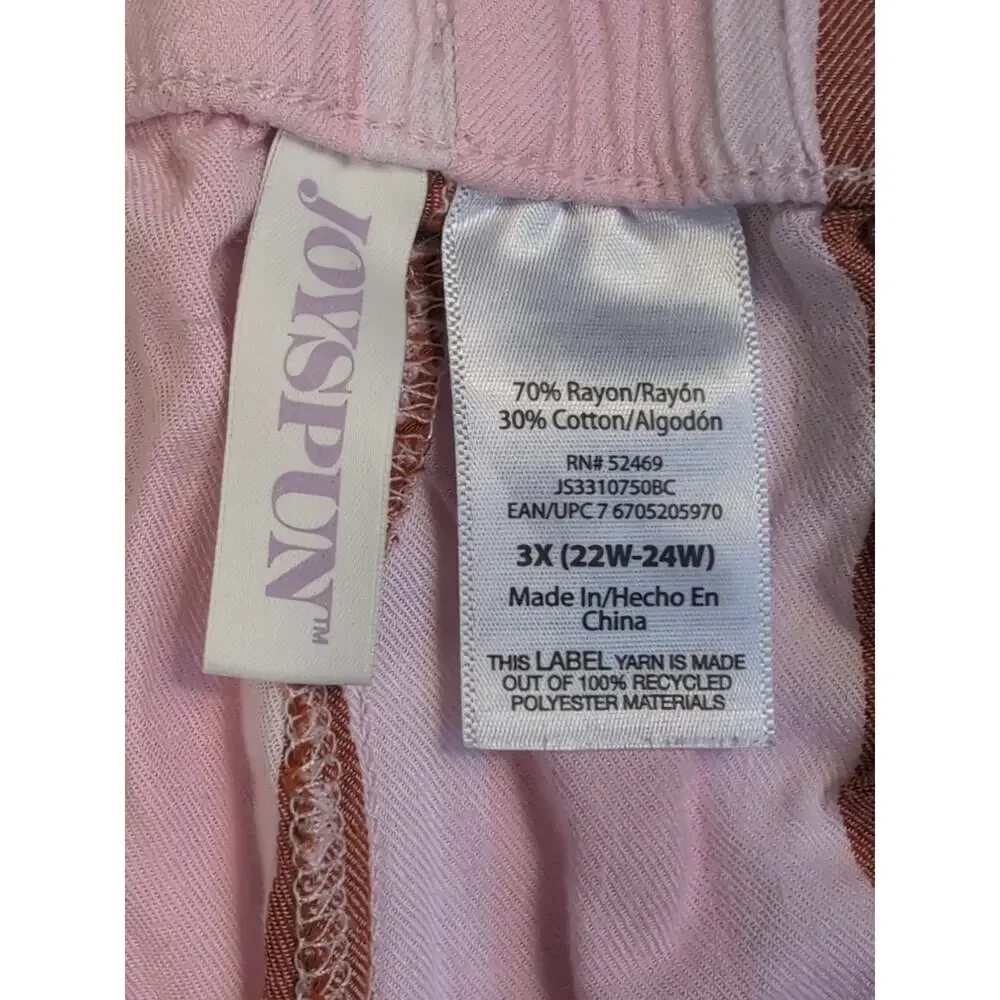 Ladies Sleep Shorts JoySpun 3XL Pink with Orange & White Polka Dots